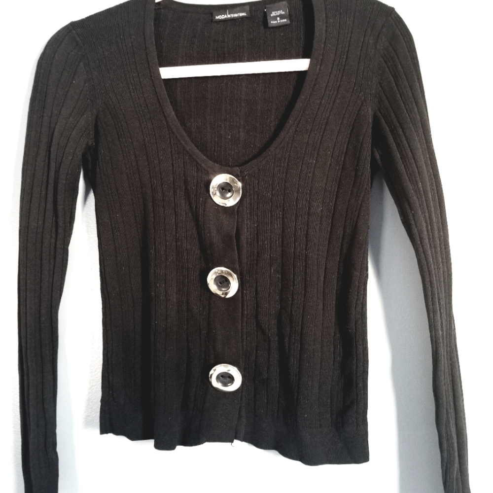Soft & Sexy Black low cut blouse